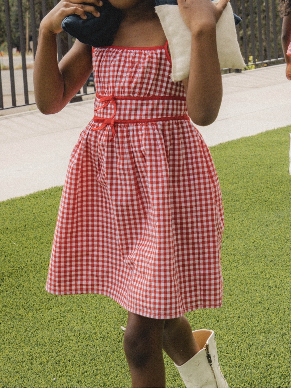 Janie and Jack Red Gingham Spaghetti-Strap Dress